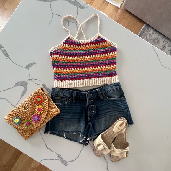 Sunny Collins - Raffia Flower Clutch Handbag - Stylish Straw Bag - New & Unused - Picture 10 of 12